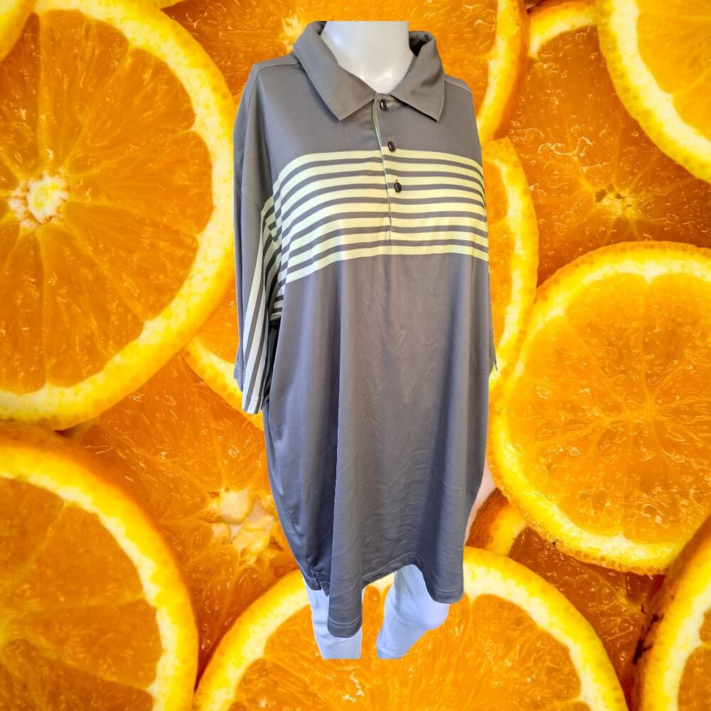 NWT Walter Hagen Gray and Yellow Short Sleeve Polo Size XL
